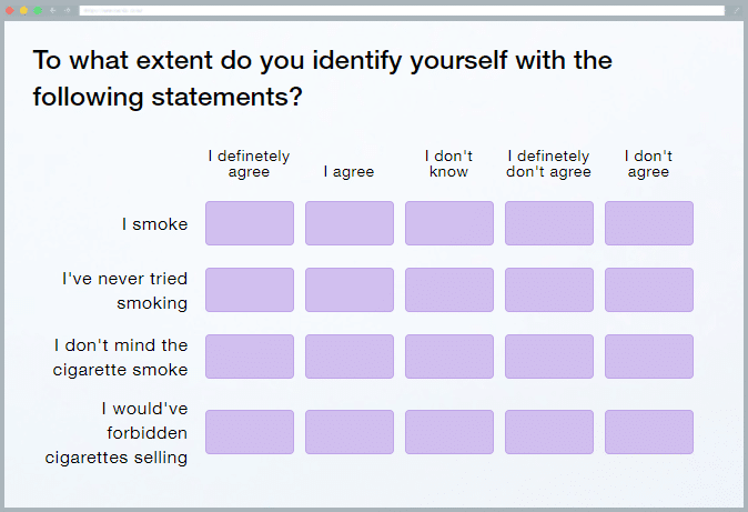 Battery of questions